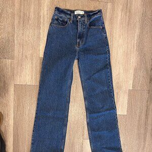 Abercrombie & Fitch High Rise 90s Relaxed Jean, Dark, Size 23 Regular